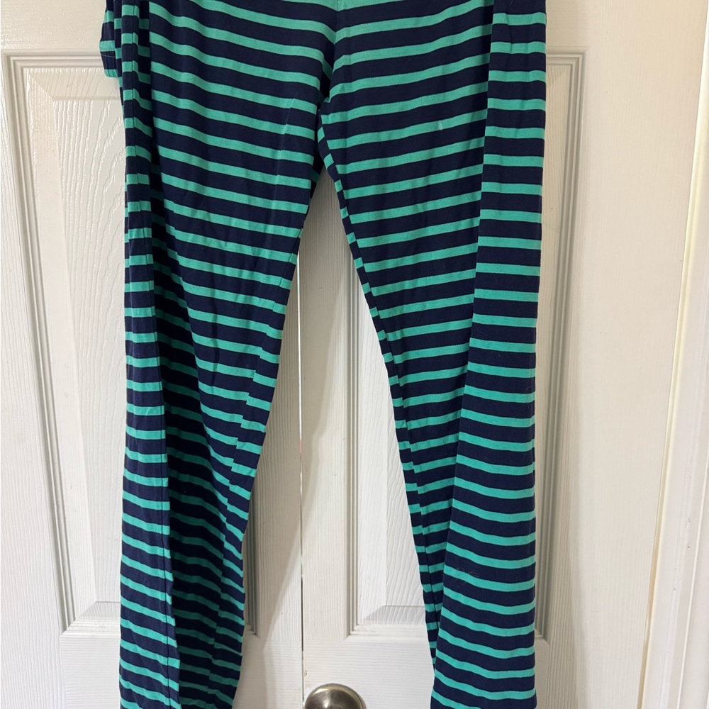 Striped Navy and Green Women’s Pajama Pants